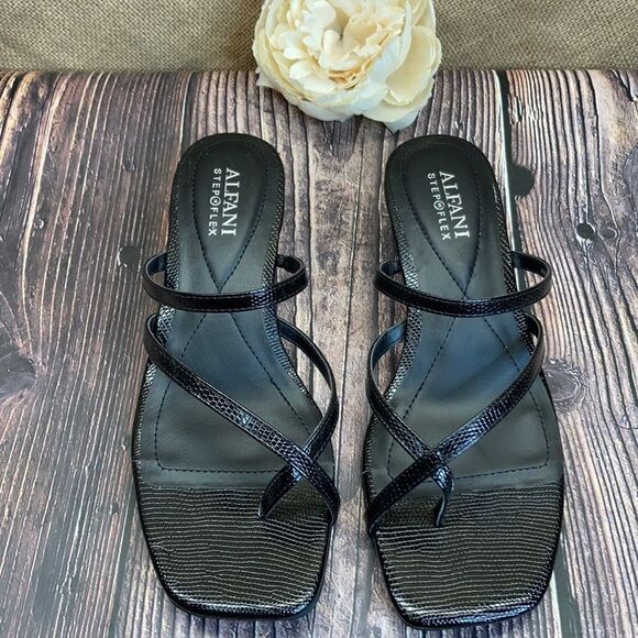 Alfani Black Eadyn Wedge Sandals 6.5M - Picture 2 of 8